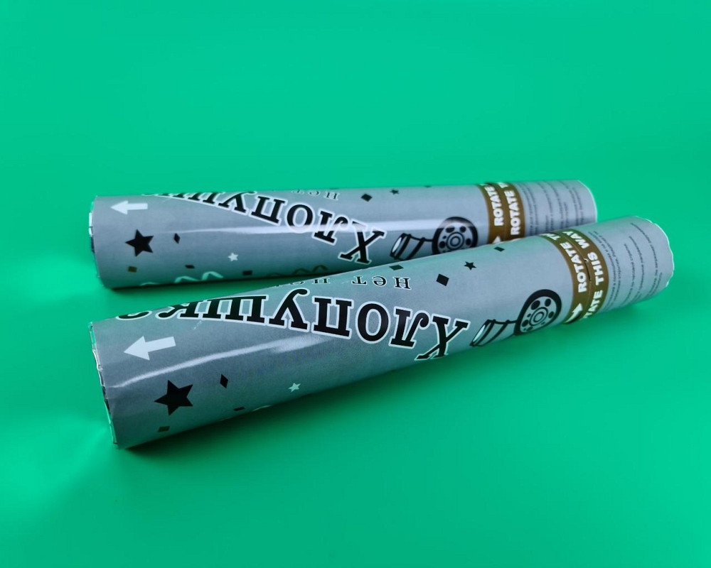 Хлопушка пневматическая Серебряный стиль, длина 30 см 4830-11 (1 пачка) Харьков - изображение 1