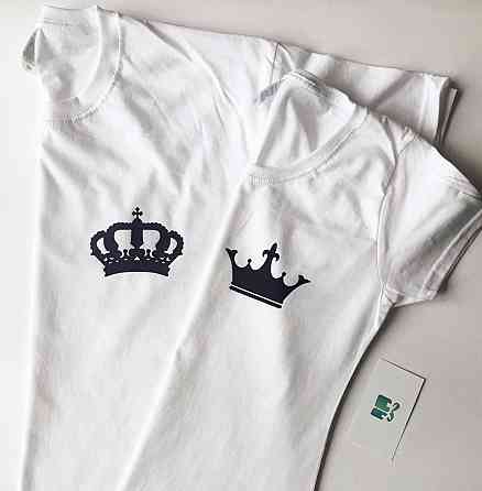 Парні футболки для хлопця та дівчини — King/Queen Чернівці