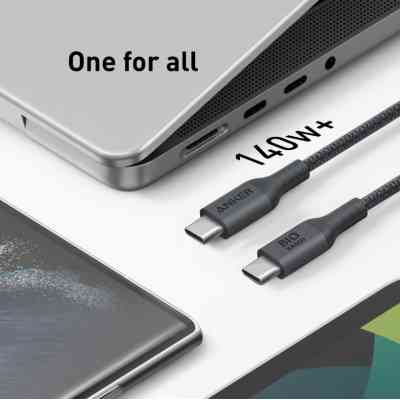 Дата кабель USB-C to USB-C 0.9m 140W bio-nylon 544 black Anker (A80F5H11) Винница
