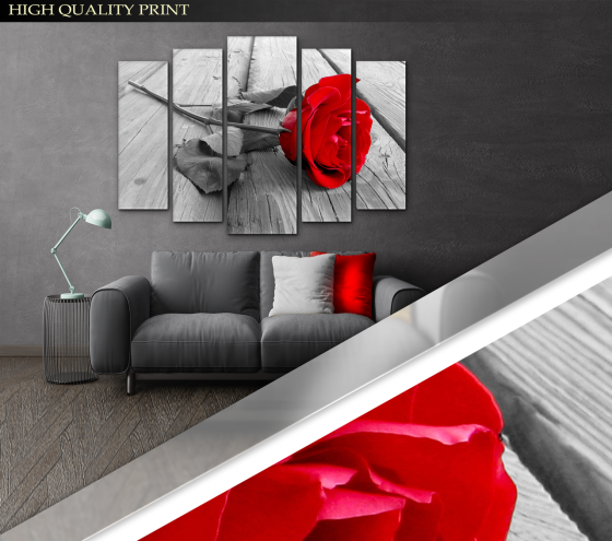 Модульна картина Троянда Art-278_5 ( 80х118см ) Київ