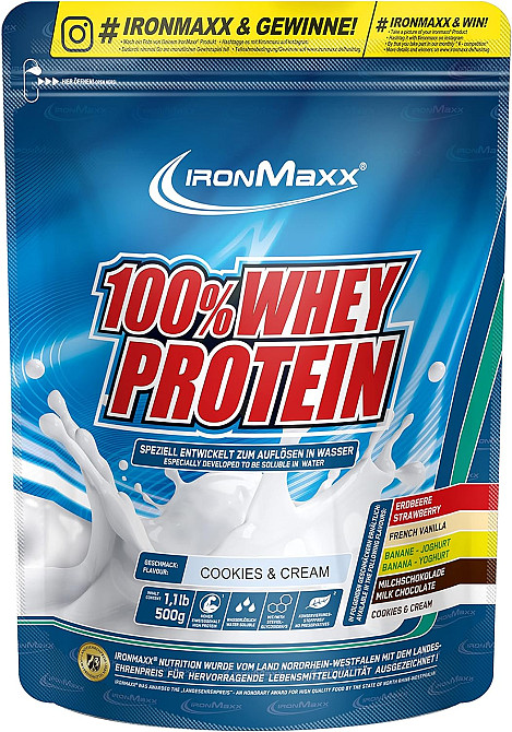 Протеїн Ironmaxx 100% Whey Protein 500 g (Cookie's &amp; Cream) Луцьк - фото 1