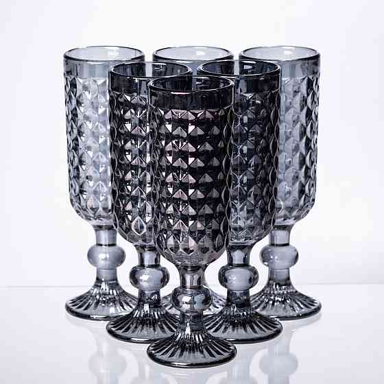 Набір келихів для шампанського 6 штук по 160 (мл) Сірий HP-19-115 Коломия