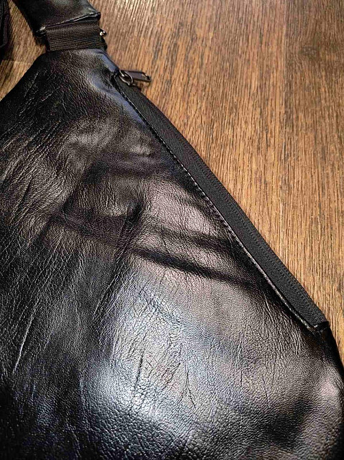 Чоловіча сумка через плечі. Чорна. Кожзам. Київ - фото 6