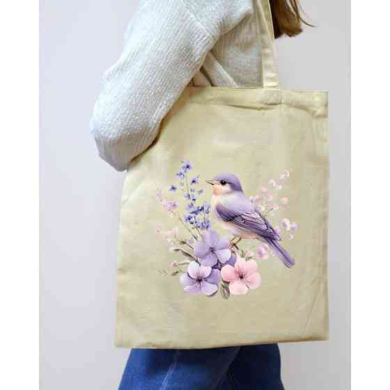 Екошопер BookOpt BK 4106 Пташка на квітах бежевий Київ