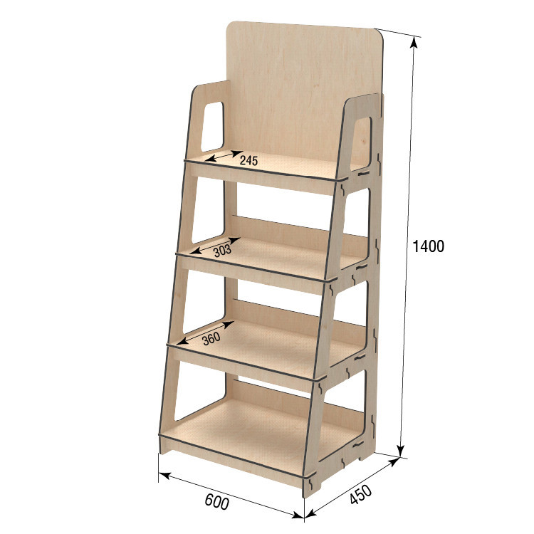 Стеллаж из фанеры EKOSTAR 600х450х1400 Киев - изображение 4