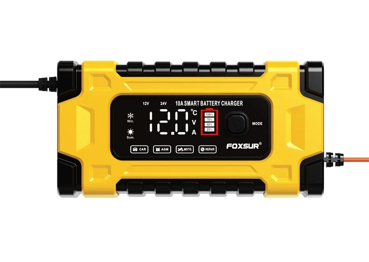 Автоматическое зарядное устройство Foxsur 12-24V 10А для авто аккумулятора Винница - изображение 3