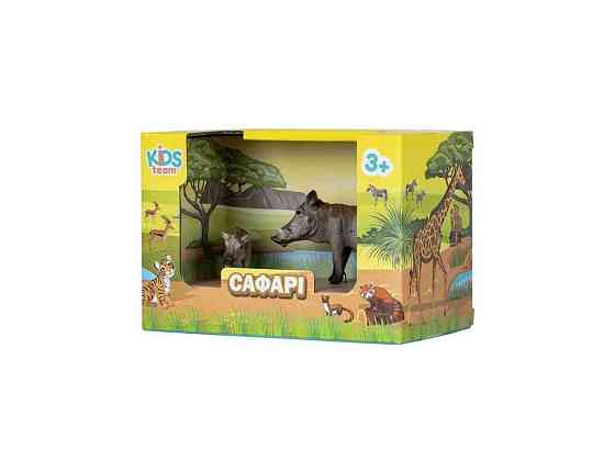 Набір тварин Сафарі Q9899-A33 Кабан Африканський бородавочник та дитинча ТМ KIDS TEAM ANIMALS Київ