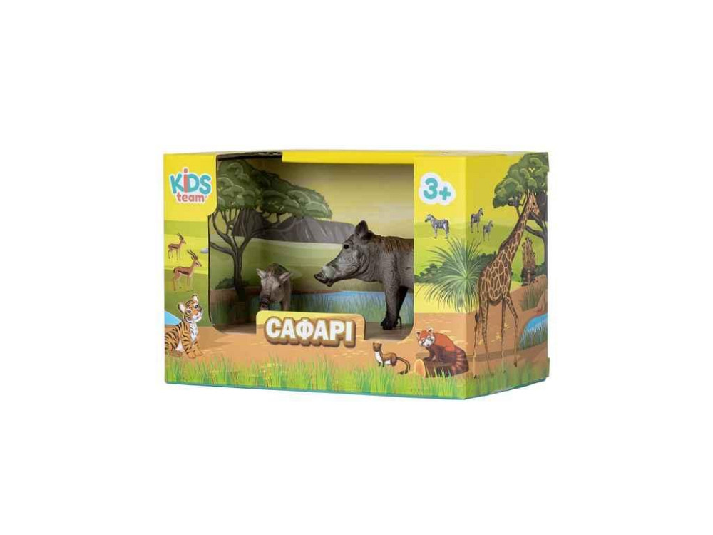 Набор животных Сафари Q9899-A33 Кабан Африканский бородавочник и детеныш ТМ KIDS TEAM ANIMALS Киев - изображение 1