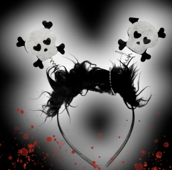 Обруч на Хэллоуин Черепа one size черно-белый Киев