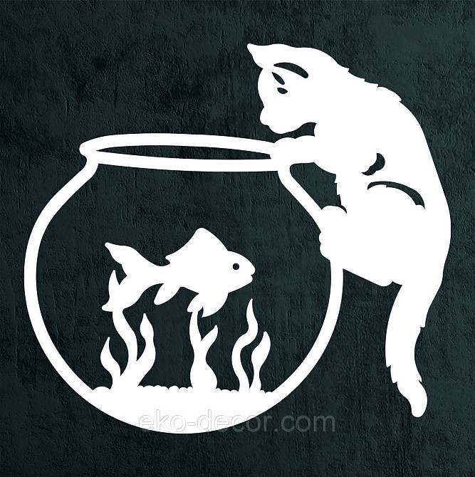 Декоративное настенное Панно «Кот» Декор на стену 50*45 см, Белый Киев - изображение 9