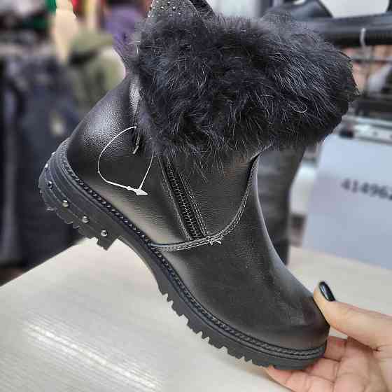 Детские зимние ботинки черные для девочек  33,38 Николаев