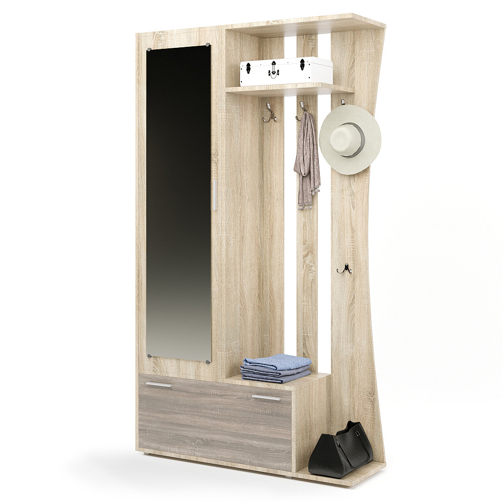 Передпокій із дзеркалом Еверест Авео-2 сонома + трюфель (DTM-2190) Львів - фото 2