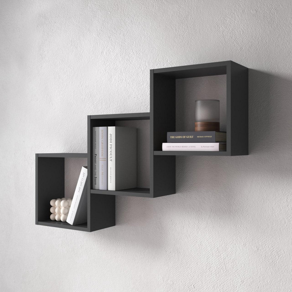 Полиця настінна VAYS M-13, на 3 комірки, ЛДСП, 98×18×66 см - для книг, декору, дому, вітальні, офісу Львів - фото 5