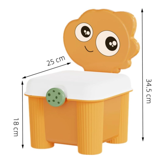 Органайзер для зберігання іграшок з кришкою, дитячий стілець-органайзер для іграшок, 34,5×25×18см, помаранчевий колір Кам'янець-Подільський