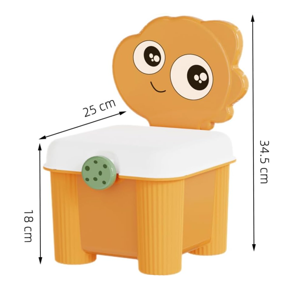 Органайзер для зберігання іграшок з кришкою, дитячий стілець-органайзер для іграшок, 34,5×25×18см, помаранчевий колір Кам'янець-Подільський - фото 5