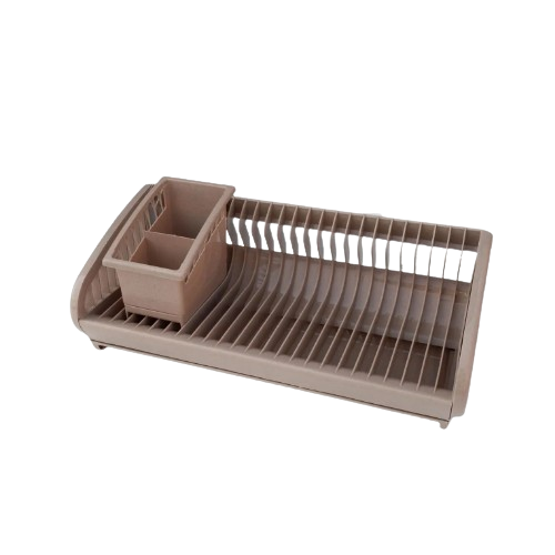 Сушарка для посуду + підставка для ст.приладів 2в1 пластик бежевий 191-13 Ламела Житомир - фото 1