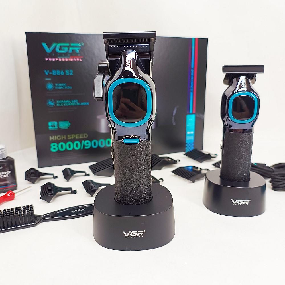 Комплект для стрижки VGR 2 в 1 V-886 S2 BLACK, аккумуляторная машинка и триммер TD-61 Львов - изображение 18