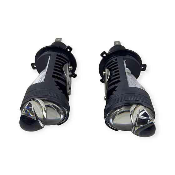 Автолампа з лінзою H4 12V-24V 60W EUROTUN NL-H 6000К 10000L CAN BUS радіатор LED Мукачево