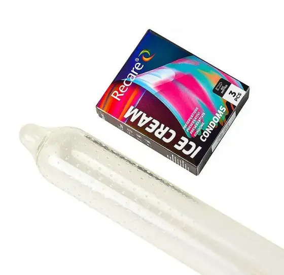 Презервативи Holographic Recare Ice Cream Big Dotted Condoms 3 шт, з пухирцями, аромат: морозиво Львів