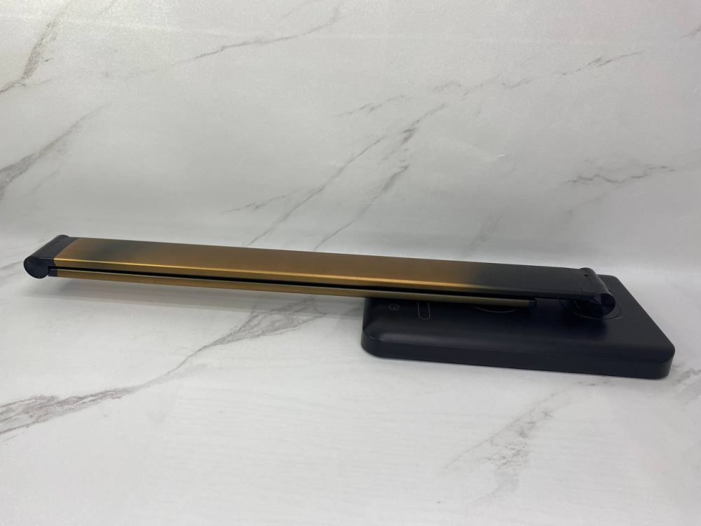 Б/В Настільна LED лампа 3-в-1 з бездротовою Qi зарядкою та USB, 3 режими світла, сенсорне керування, стильний дизайн (Чорно-коричн Київ - фото 7
