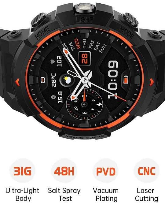 Black Shark GS3 Sport Smart Watch Global Version (Mist, Lava Black) Харків - фото 4