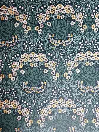 Шпалери флізелінові еко Rasch Sophia 0.53х10 рослинний принт квіти листя маленькі польові на зеленому Київ