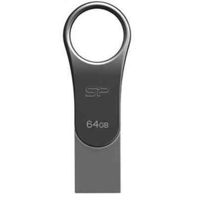 USB флеш накопичувач Silicon Power 64GB Mobile C80 Silver USB 3.2 (SP064GBUC3C80V1S) Вінниця