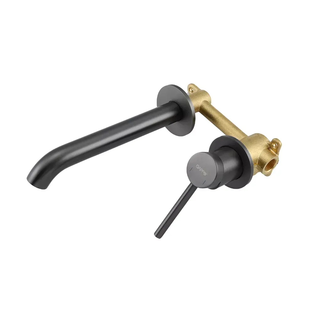 Змішувач для раковини настінний Gappo G1206-9 графіт Київ - фото 1
