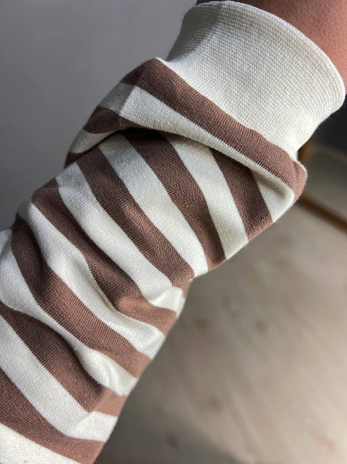 Лонгслів жіночий TEXTURE 1255 реглан смугастий трикотажний оверсайз крій, бежевий, one size Київ - фото 20