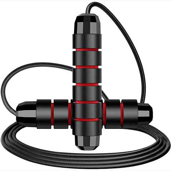 Скакалка швидкісна PowerPlay 4210 Power Weighted Jump Rope Чорна (2,7m.) Кам'янське