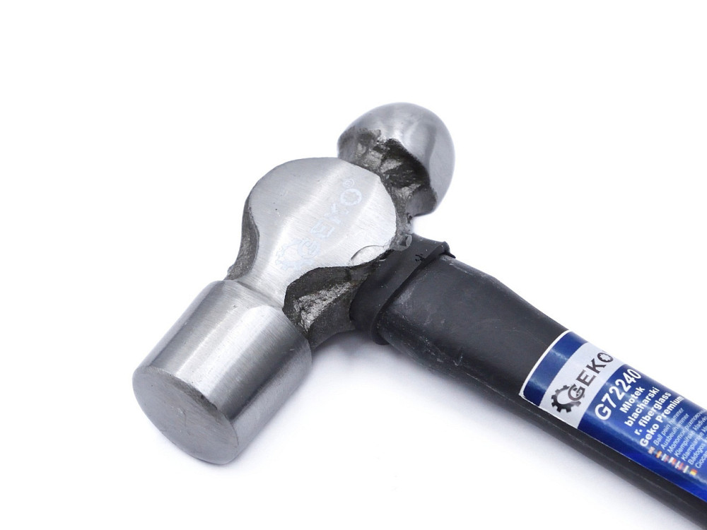 Молоток бляхара "GeKo"-premium 225 г з ручкою зі скловолокна покритого TPR Київ - фото 2