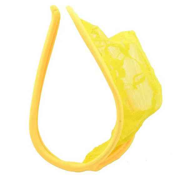 Трусы стринги мужские кружевные one size желтый Киев