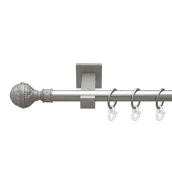 Карниз Orvit Арабеска металевий однорядний техно гладка труба кільце металеве Сатин 19 мм 200 см (00-00027236) Львів