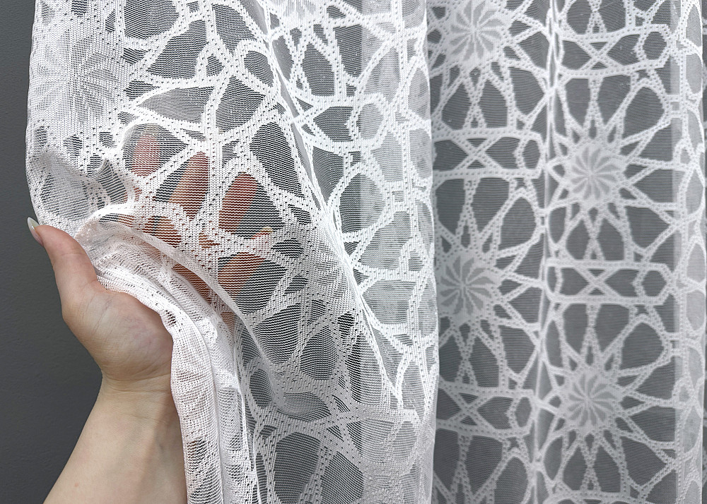 Тюль жаккард, цвет белый 1605т Киев - изображение 3