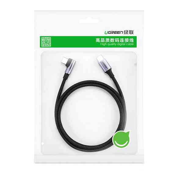 Кабель USB 2.0 Type-C M-M, 3 м, 90°, 60W Чорний, US255 UGREEN Вінниця