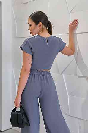 Літній жіночий костюм із жатки "Oasis" оптом | Батал Графіт, 50-52 Київ