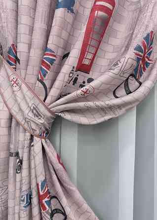 Комплект готових штор VR-Textil Фотоштори Лондон № 913ш Різнобарвний 150х270 см 2 шт (30-038) Київ