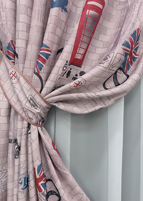 Комплект готових штор VR-Textil Фотоштори Лондон № 913ш Різнобарвний 150х270 см 2 шт (30-038) Київ - фото 5