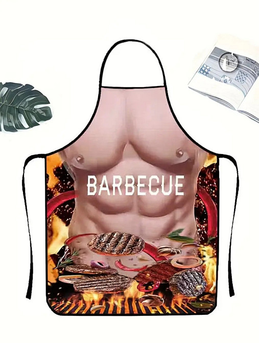 Прикольний фартух Barbecue 80 на 60 см різнобарвний Київ - фото 2