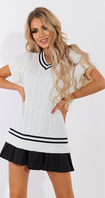 Стильная вязанная жилетка (42-46) Киев - изображение 4