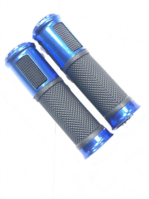 Ручки руля с алюм. отбойником (синие) Мукачево - изображение 1