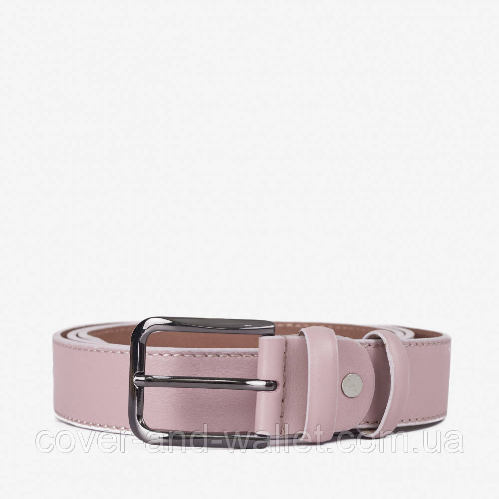 Світло-рожевий жіночий ремінь із натуральної шкіри 25мм Puos Київ - фото 2