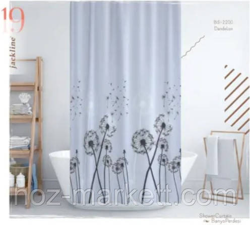 Тканинна шторка для душу Тропік 180 х 200 см Туреччина кульбаба Харків - фото 2