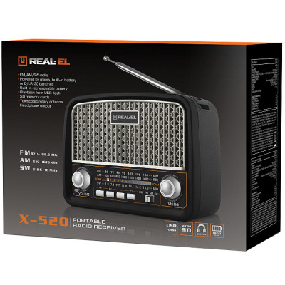 Портативный радиоприемник REAL-EL X-520 Black Винница - изображение 9