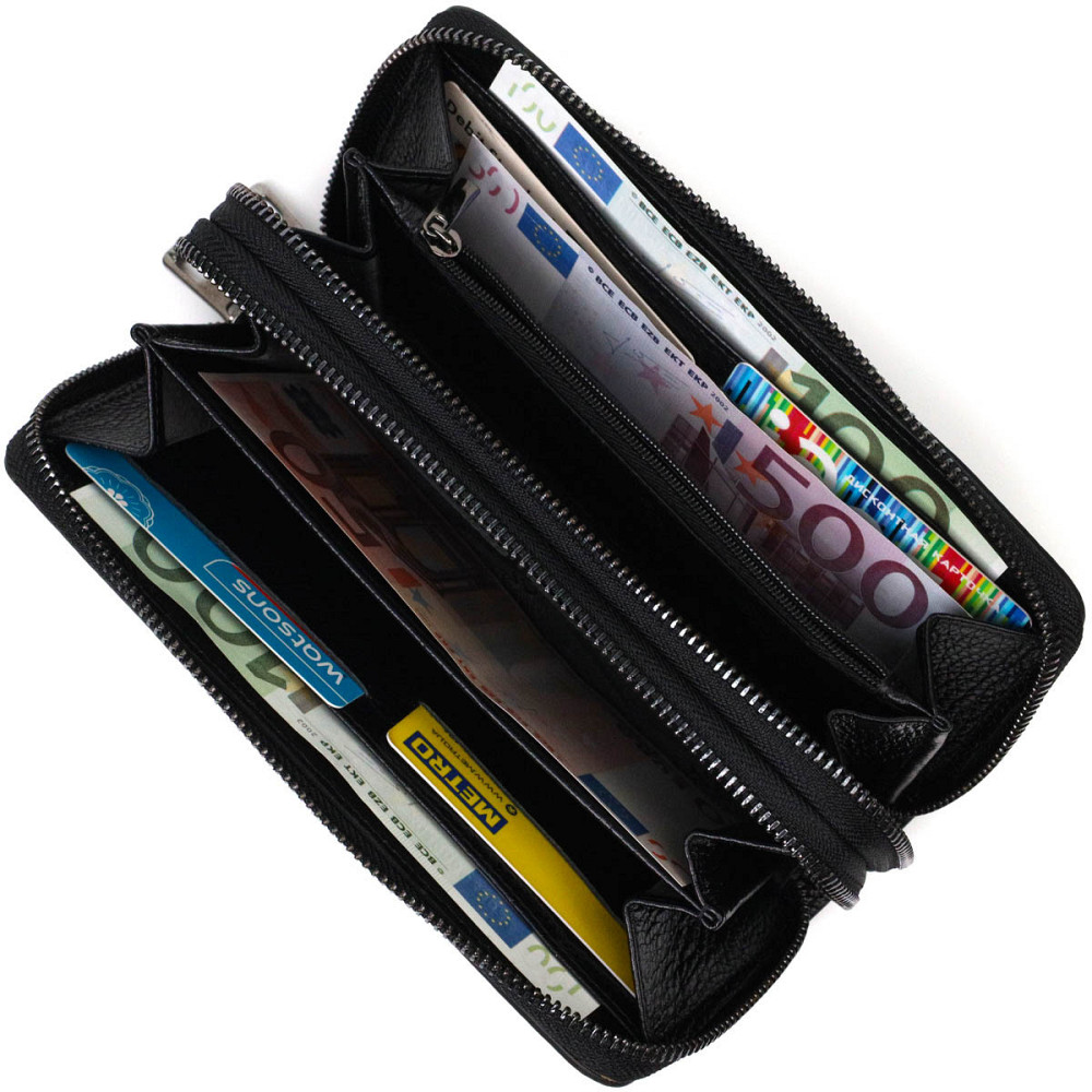 Практичний чоловічий клатч із двома відділеннями з натуральної шкіри Чорний (BOND) Київ - фото 1