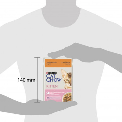 Вологий корм для кішок Purina Cat Chow Kitten з індичкою та цукіні в желе 85г (7613036595001) Вінниця - фото 2