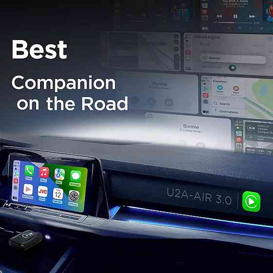 Бездротовий адаптер CarPlay для iPhone, перетворення дротового Карплей для авто, з Wi-Fi 5 ГГц, Bluetooth, USB-A USB-C чорний Київ