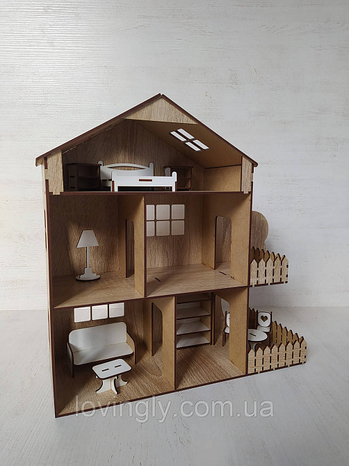 Ігровий ляльковий будиночок 37 см з набором меблів 10 одиниць Ірпінь - фото 7