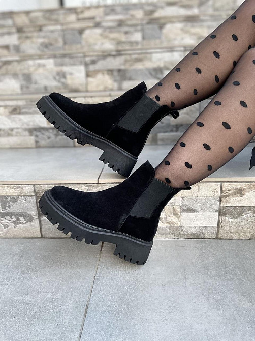 Черевики жіночі GREMMY чорні замша натуральна зима висота 13 см (4914) Коломия - фото 3