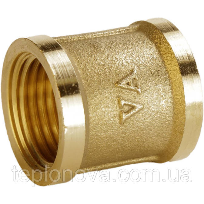 Муфта латунная 1/2″ВР х 1/2″ВР штампованная А0305А VA Черновцы - изображение 1